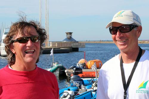 Larry Lemiuex and John Bertrand in Tallinn - 2013 Finn Gold Cup &copy; Robert Deaves/Finn Class http://www.finnclass.org
